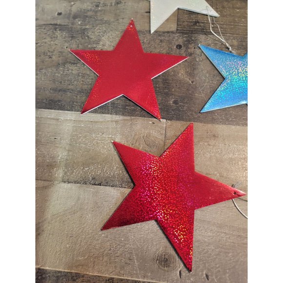 Red blue silver star USA America set decor - Picture 2 of 4